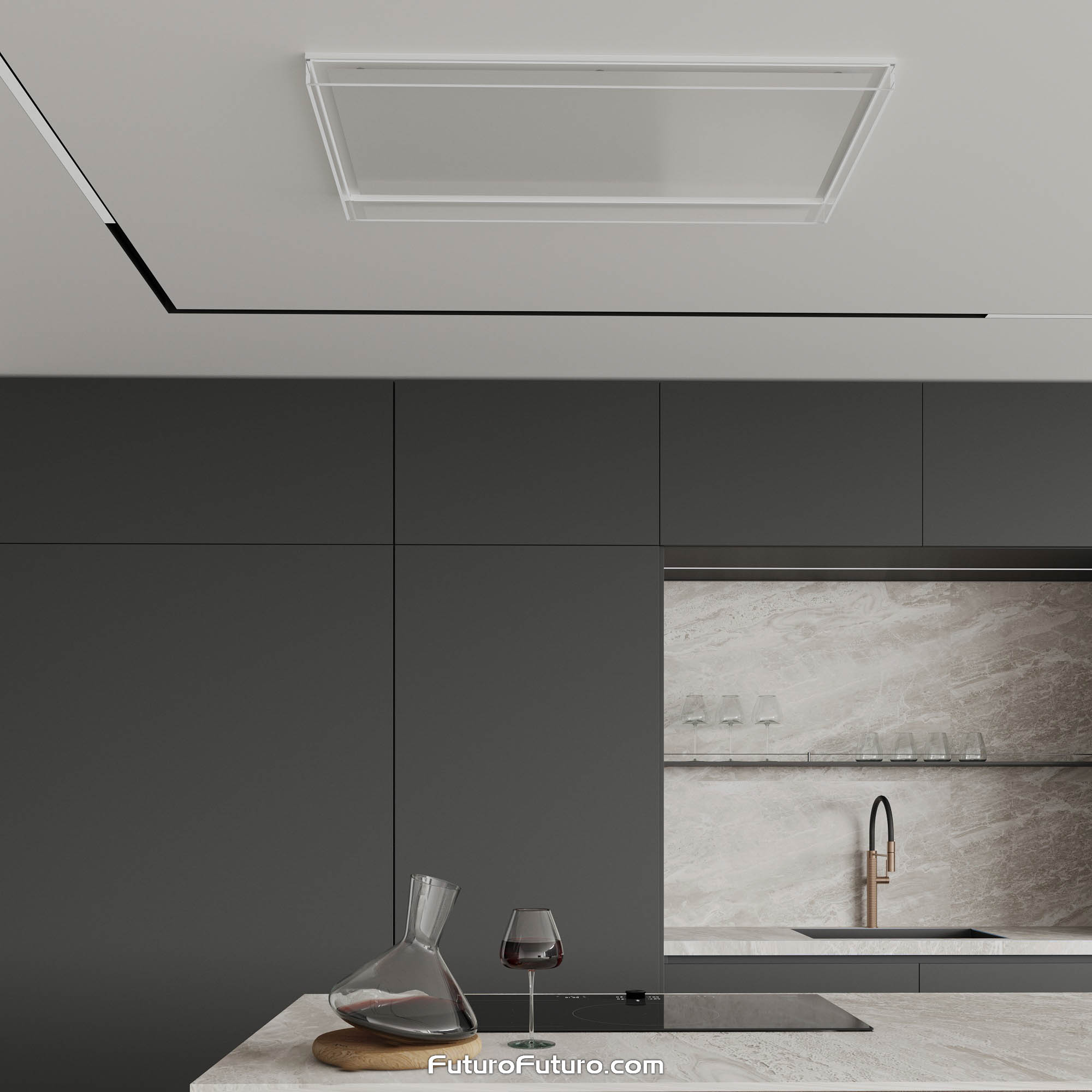 48″ Alina White Ceiling/Soffit Range Hood IS48ALINAWHT