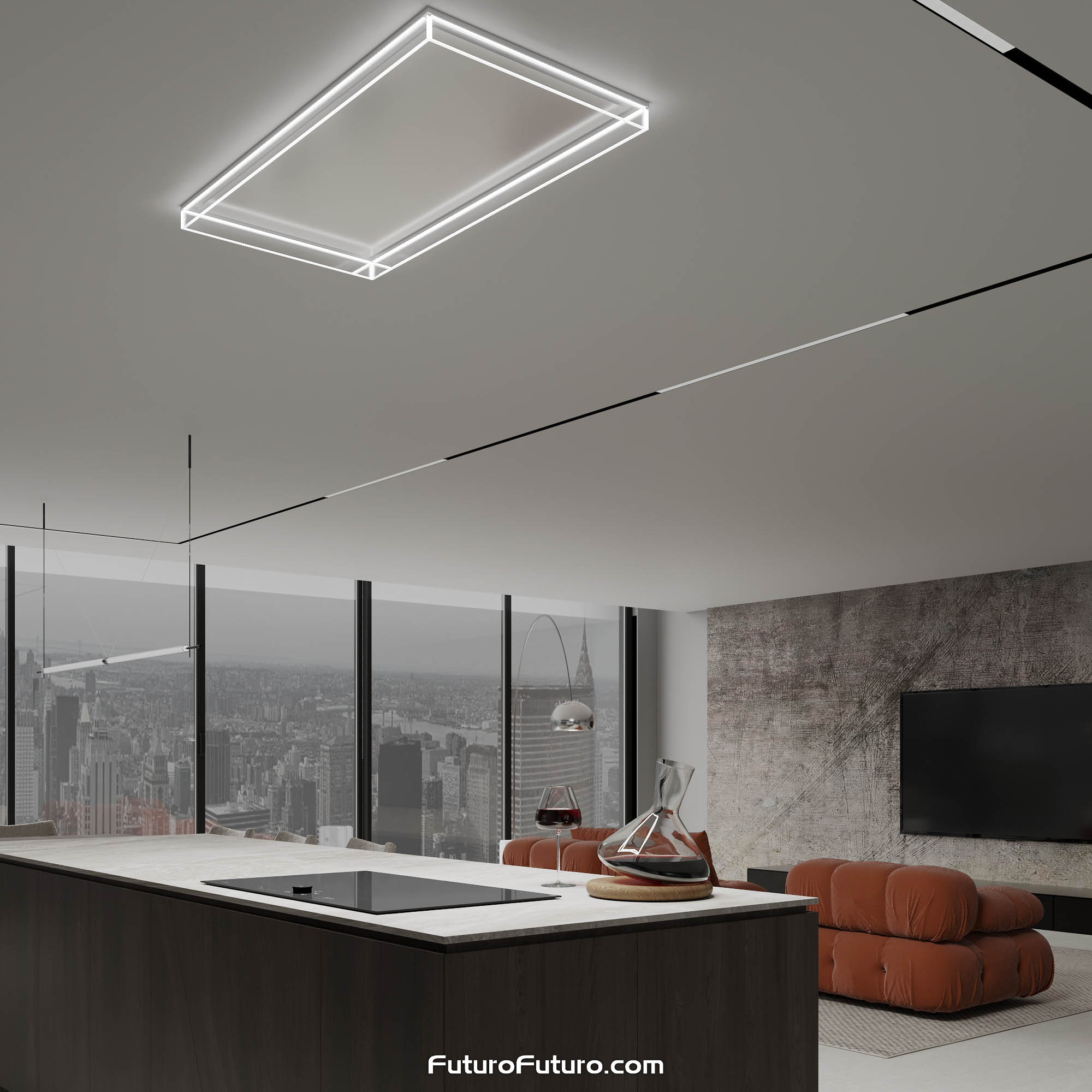 48″ Alina White Ceiling/Soffit Range Hood IS48ALINAWHT
