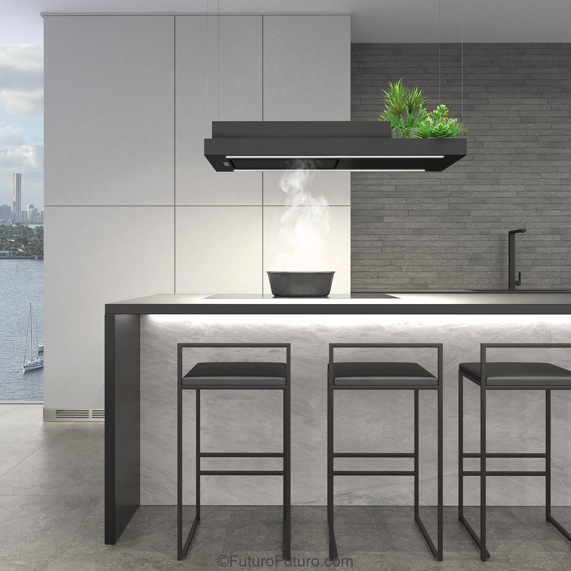 48″ Horizon Black Island Range Hood IS48HORIZONBLK