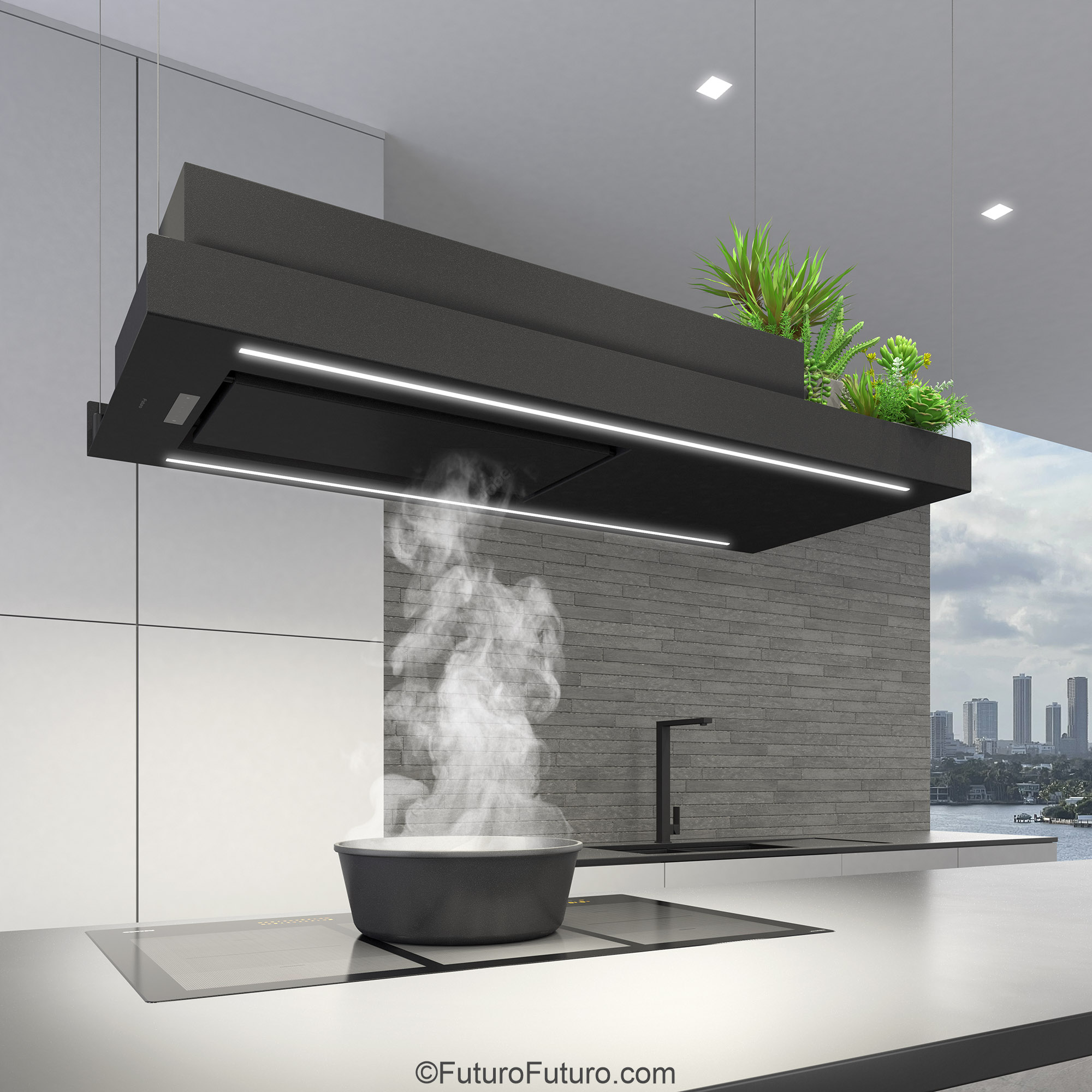 48″ Horizon Black Island Range Hood IS48HORIZONBLK