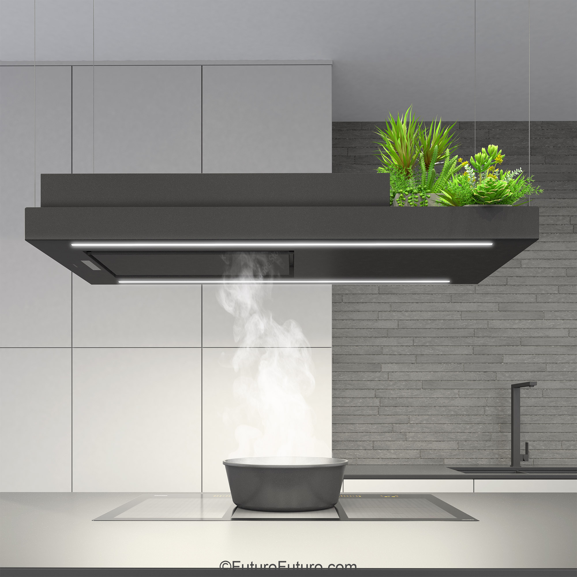 48″ Horizon Black Island Range Hood IS48HORIZONBLK