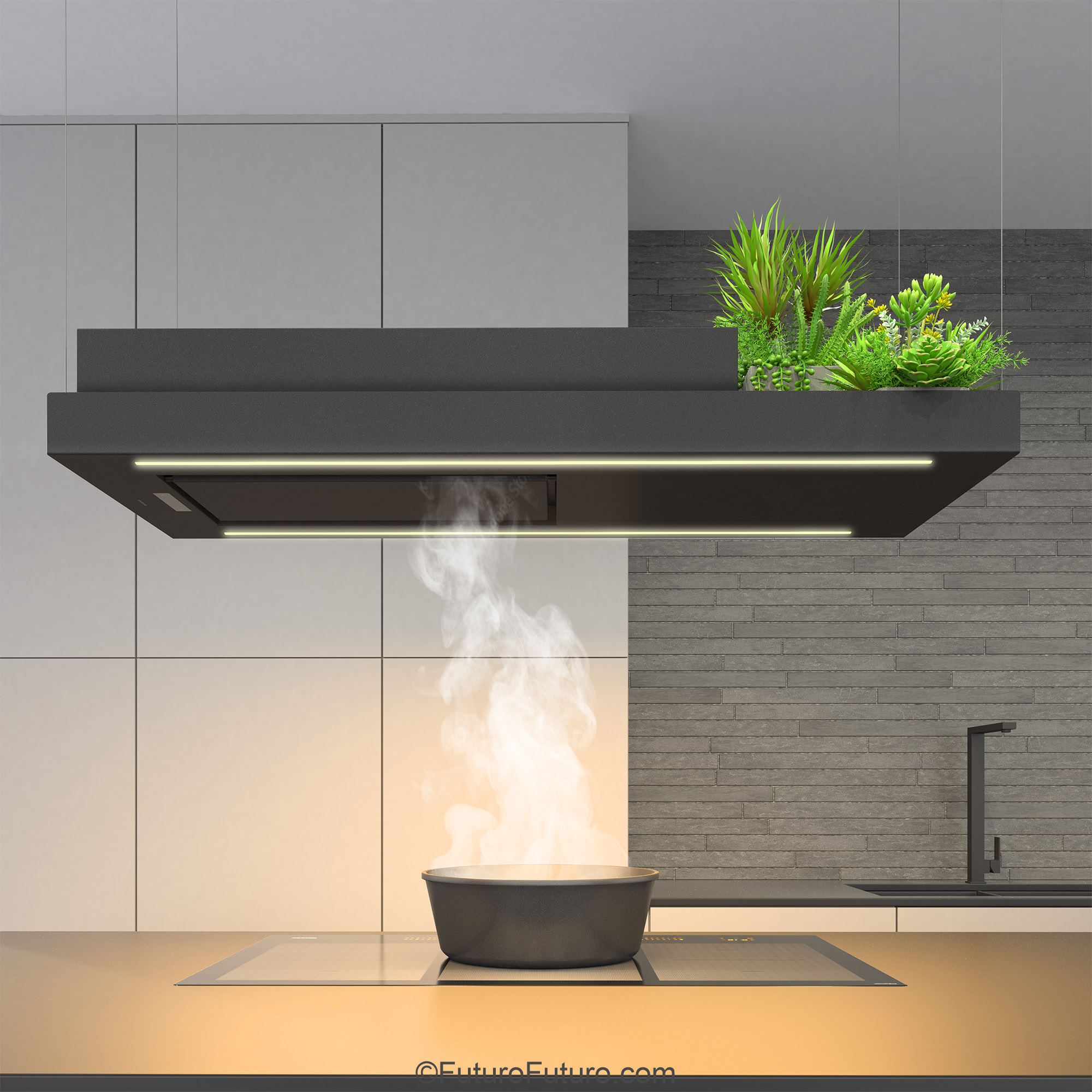 48″ Horizon Black Island Range Hood IS48HORIZONBLK