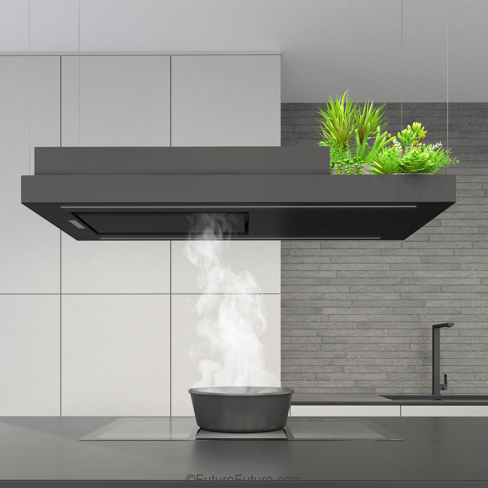 48″ Horizon Black Island Range Hood IS48HORIZONBLK