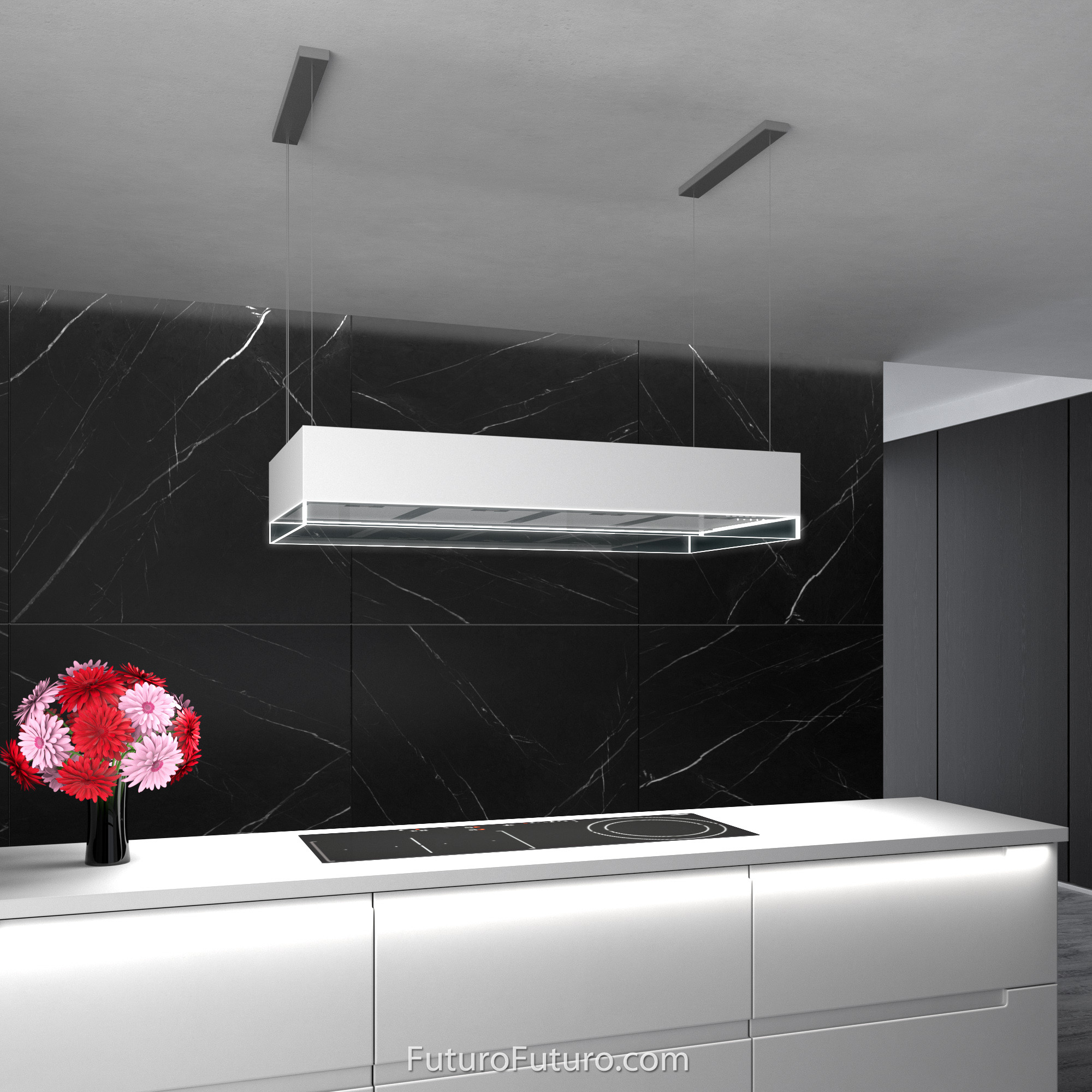 48″ Perimeter White Island Range Hood IS48PERIMETERWHT