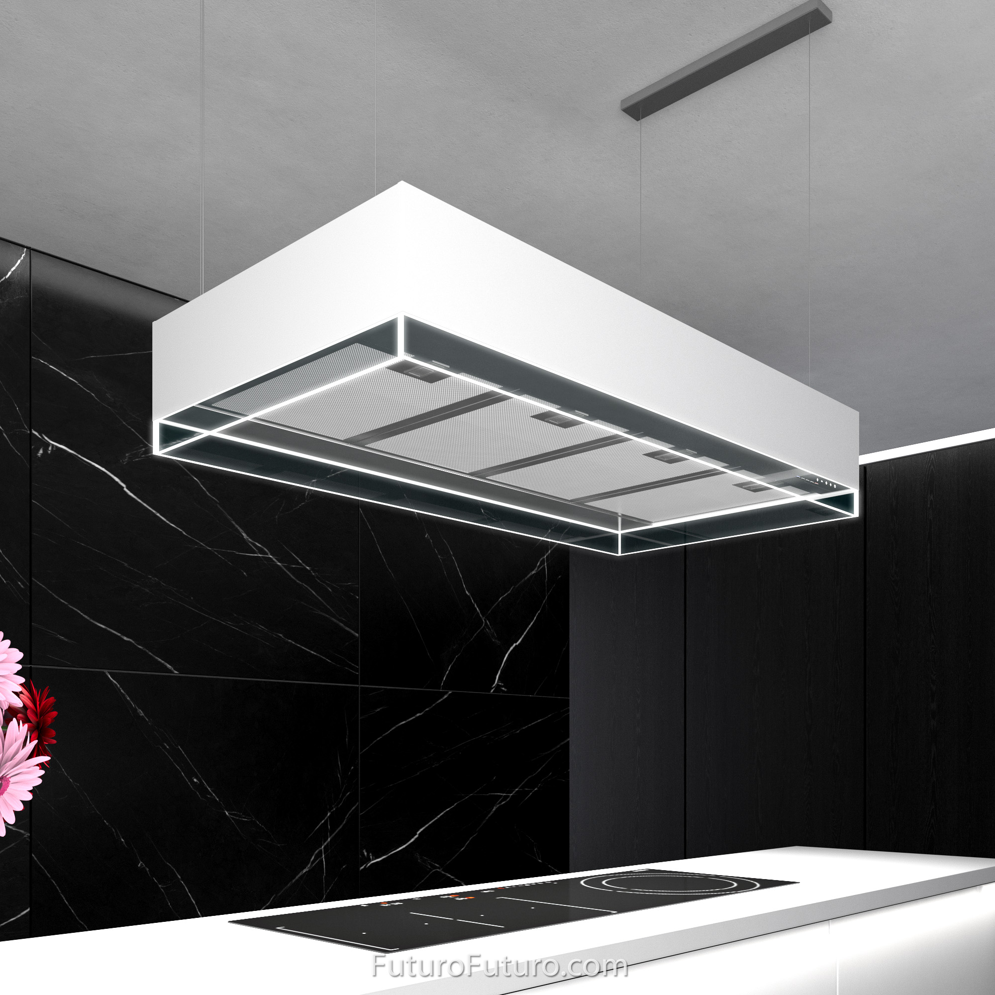 48″ Perimeter White Island Range Hood IS48PERIMETERWHT