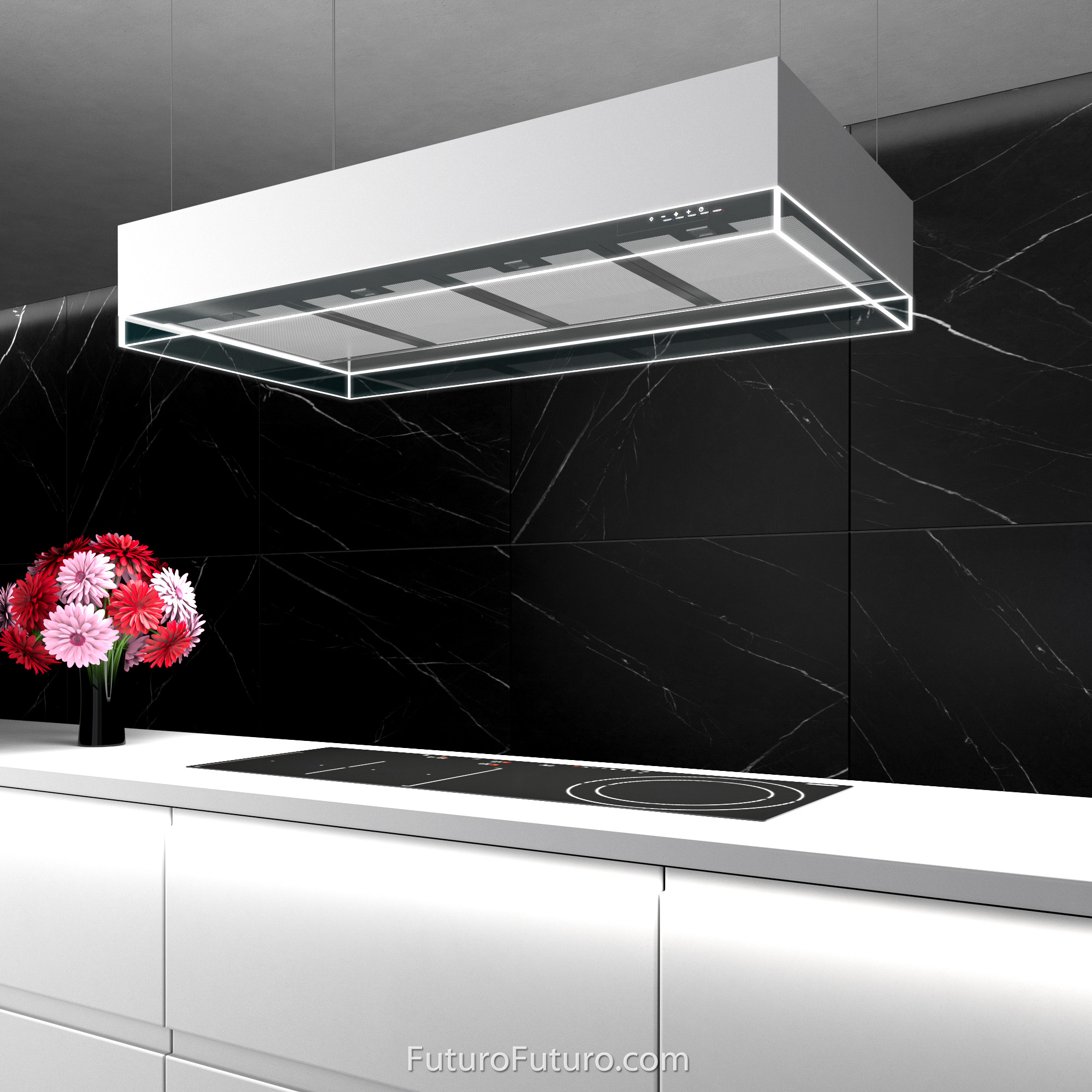 48″ Perimeter White Island Range Hood IS48PERIMETERWHT