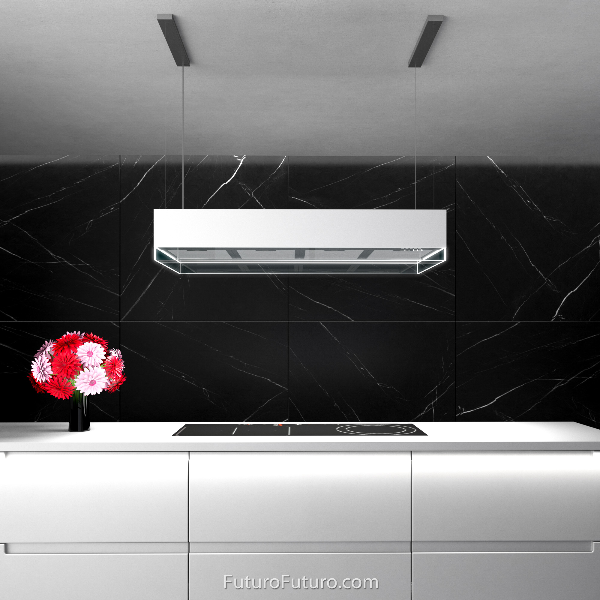 48″ Perimeter White Island Range Hood IS48PERIMETERWHT