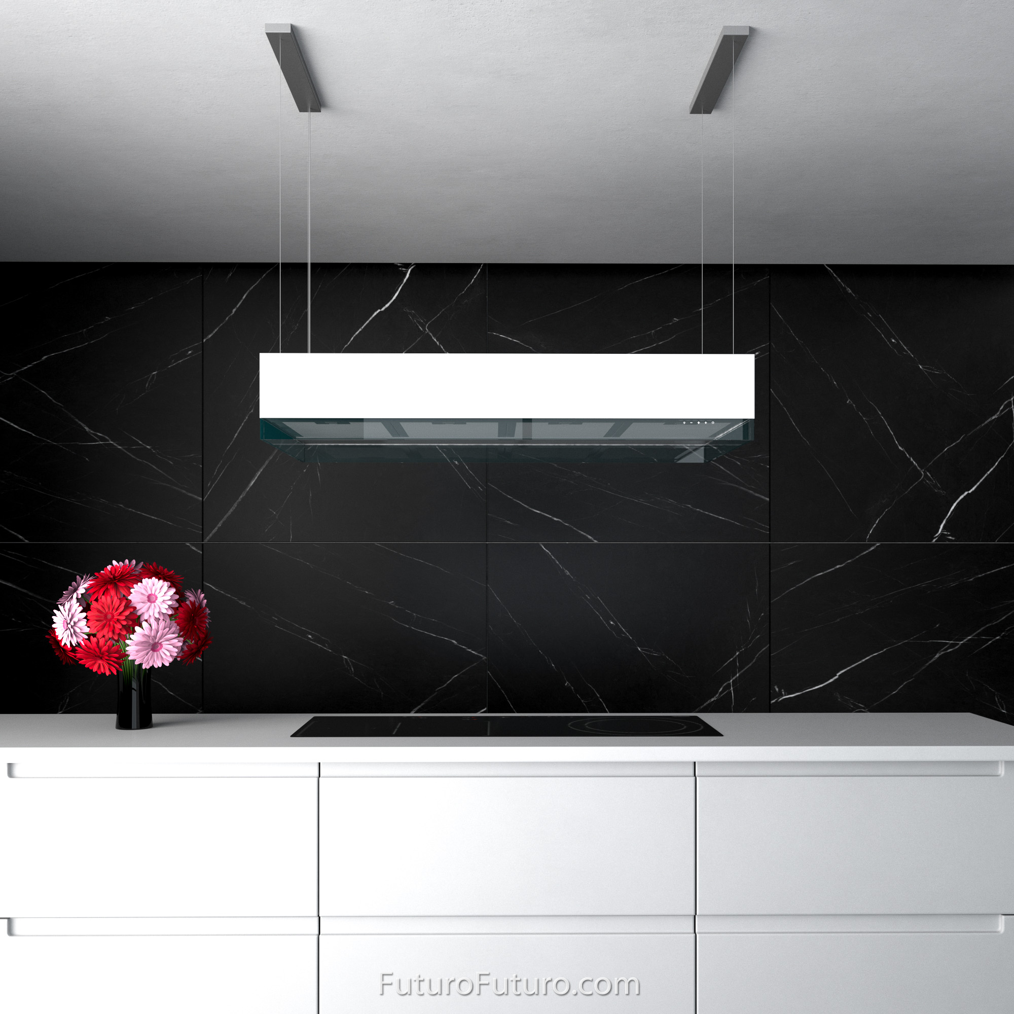 48″ Perimeter White Island Range Hood IS48PERIMETERWHT