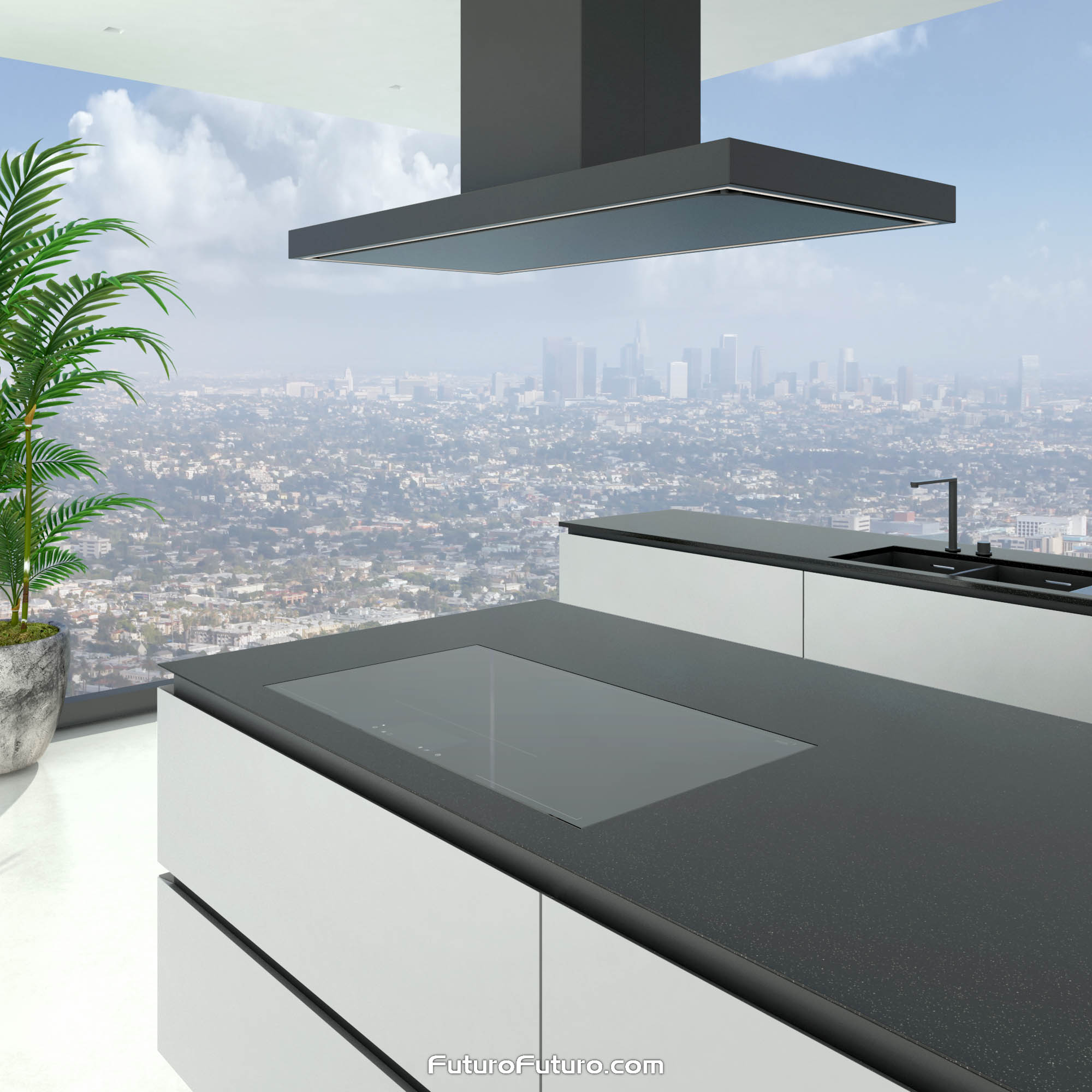 48″ Turo Black Island Range Hood IS48TUROBLK