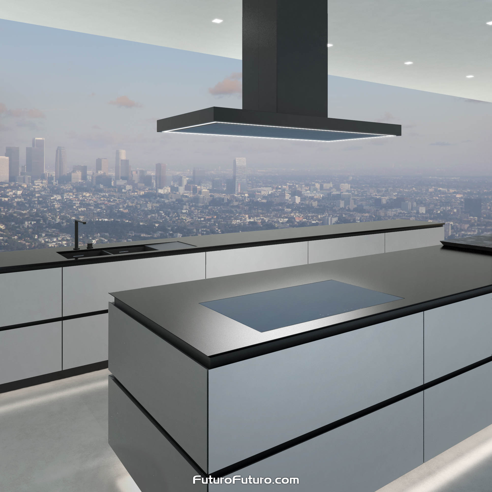 48″ Turo Black Island Range Hood IS48TUROBLK