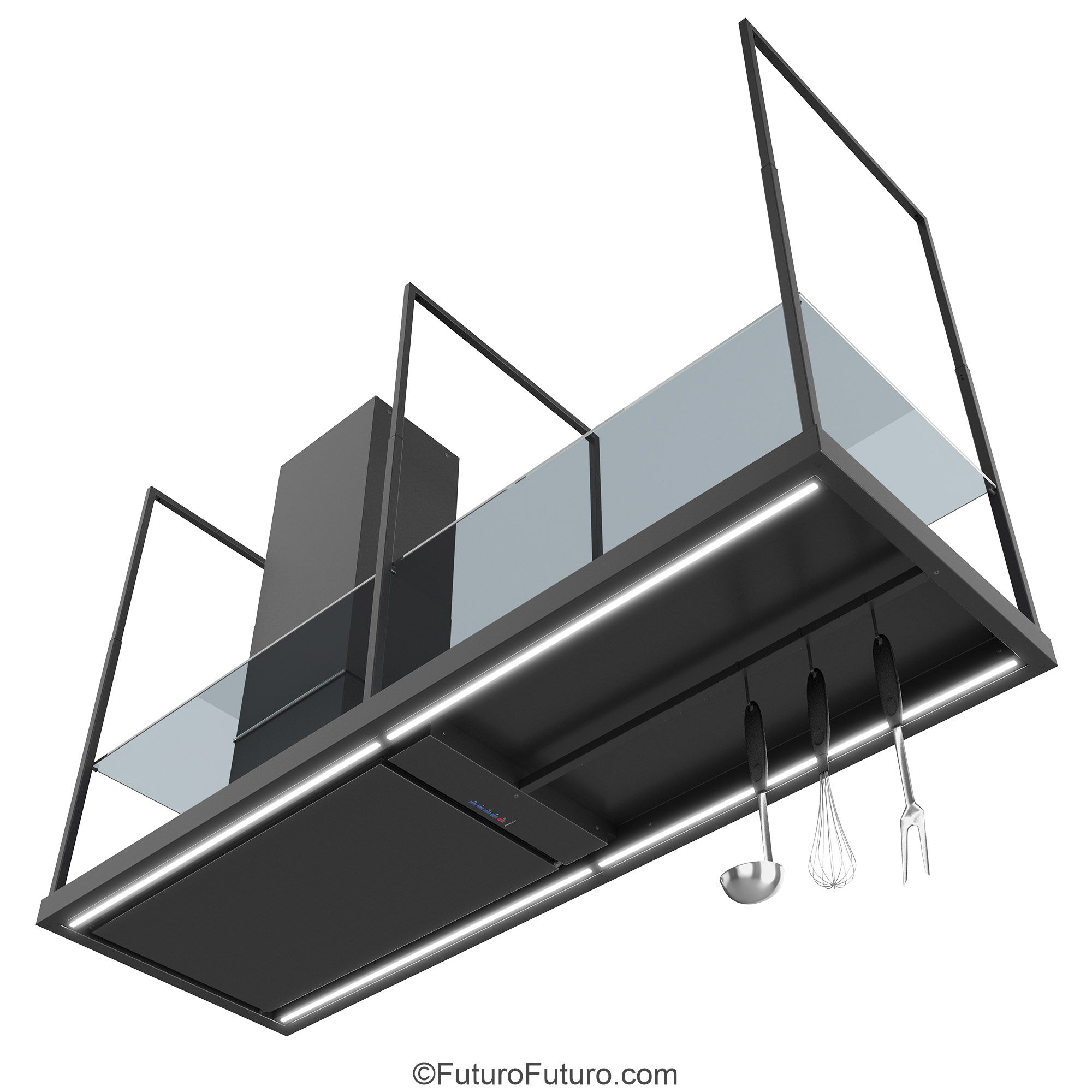69″ Cage Black Island Range Hood IS69CAGEBLK
