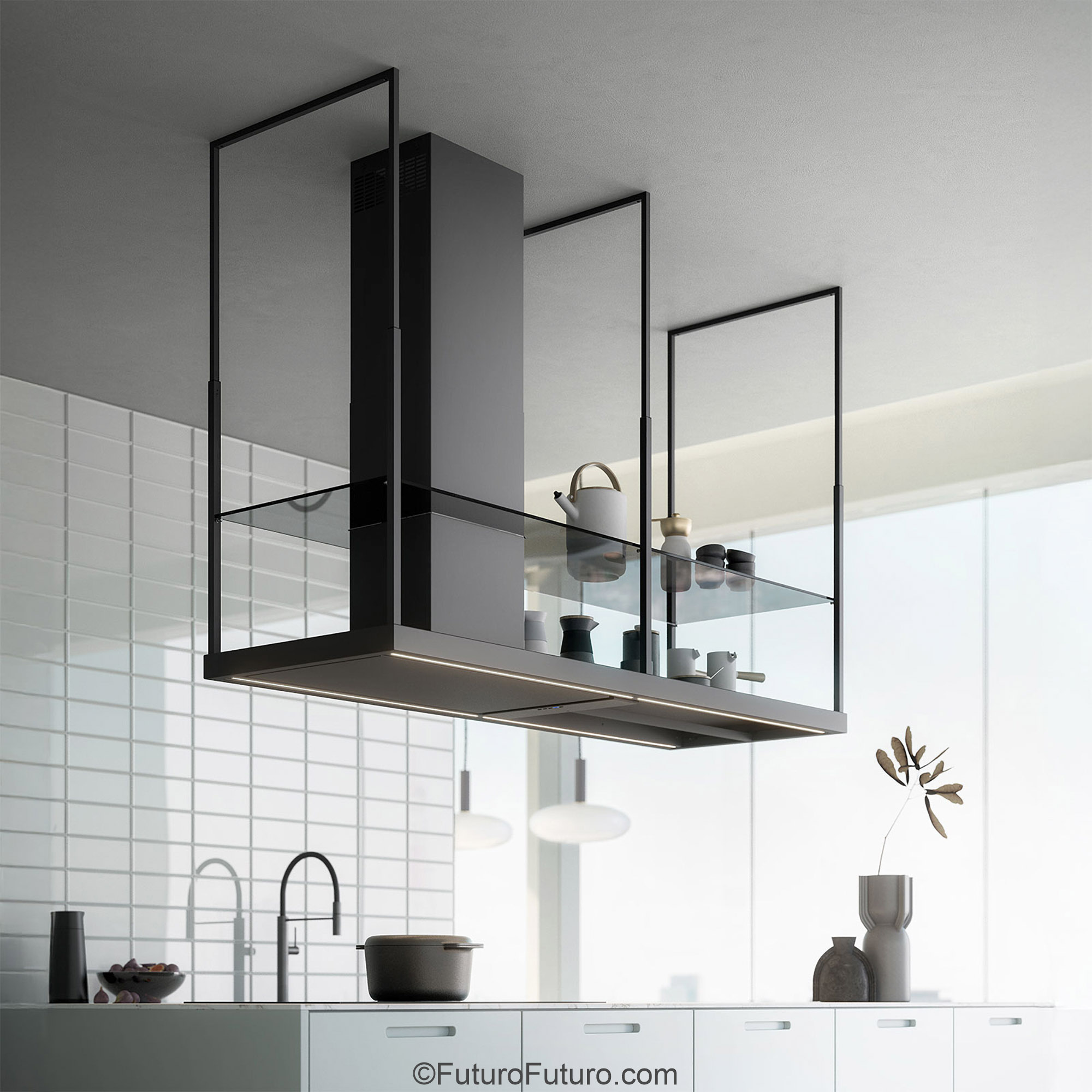 69″ Cage Black Island Range Hood IS69CAGEBLK