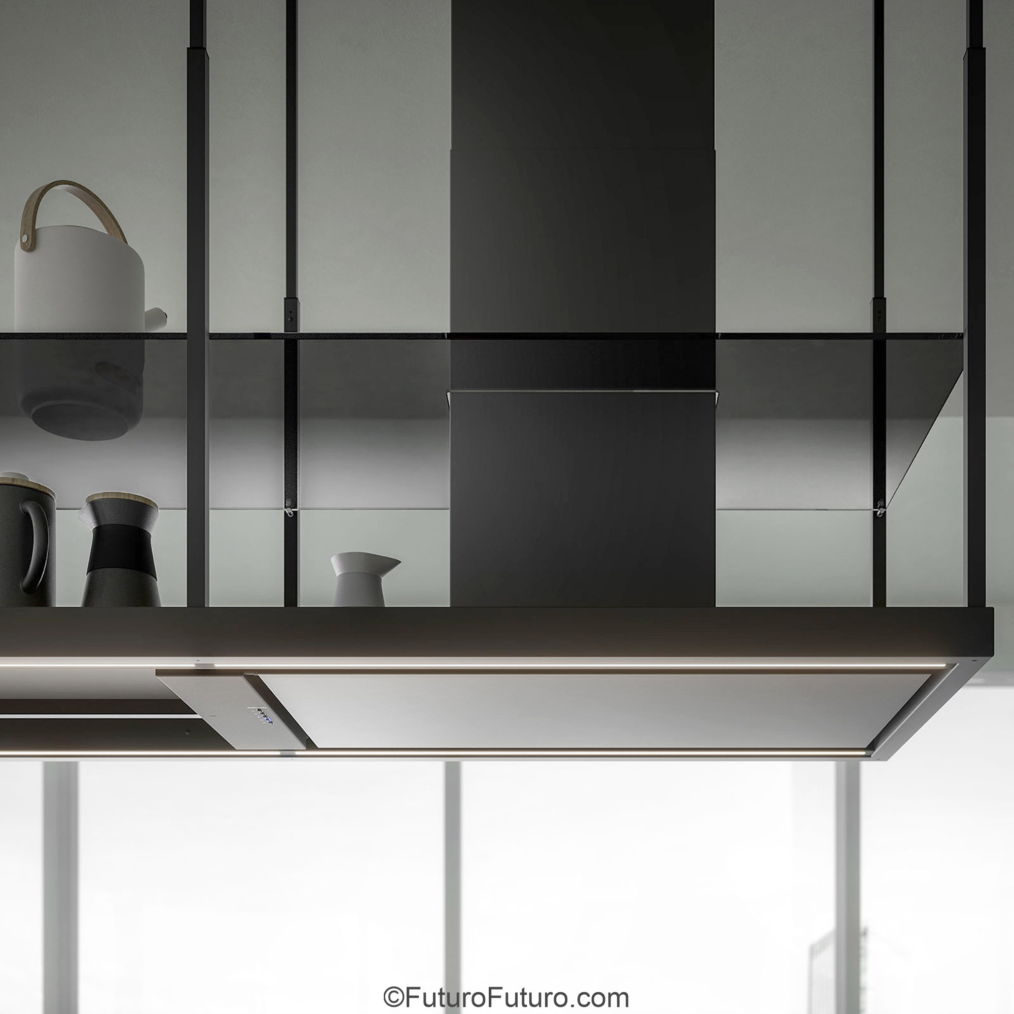 69″ Cage Black Island Range Hood IS69CAGEBLK