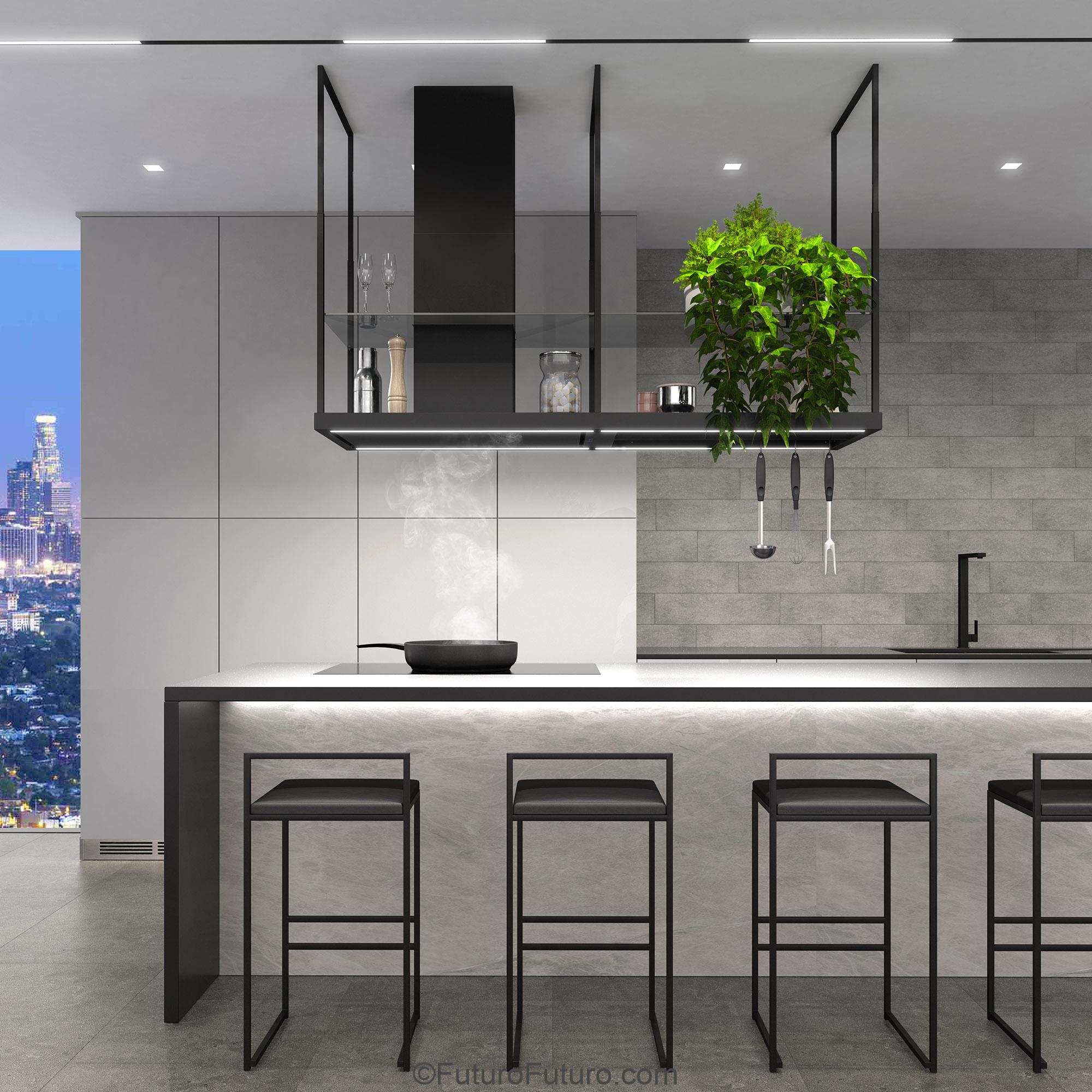 69″ Cage Black Island Range Hood IS69CAGEBLK