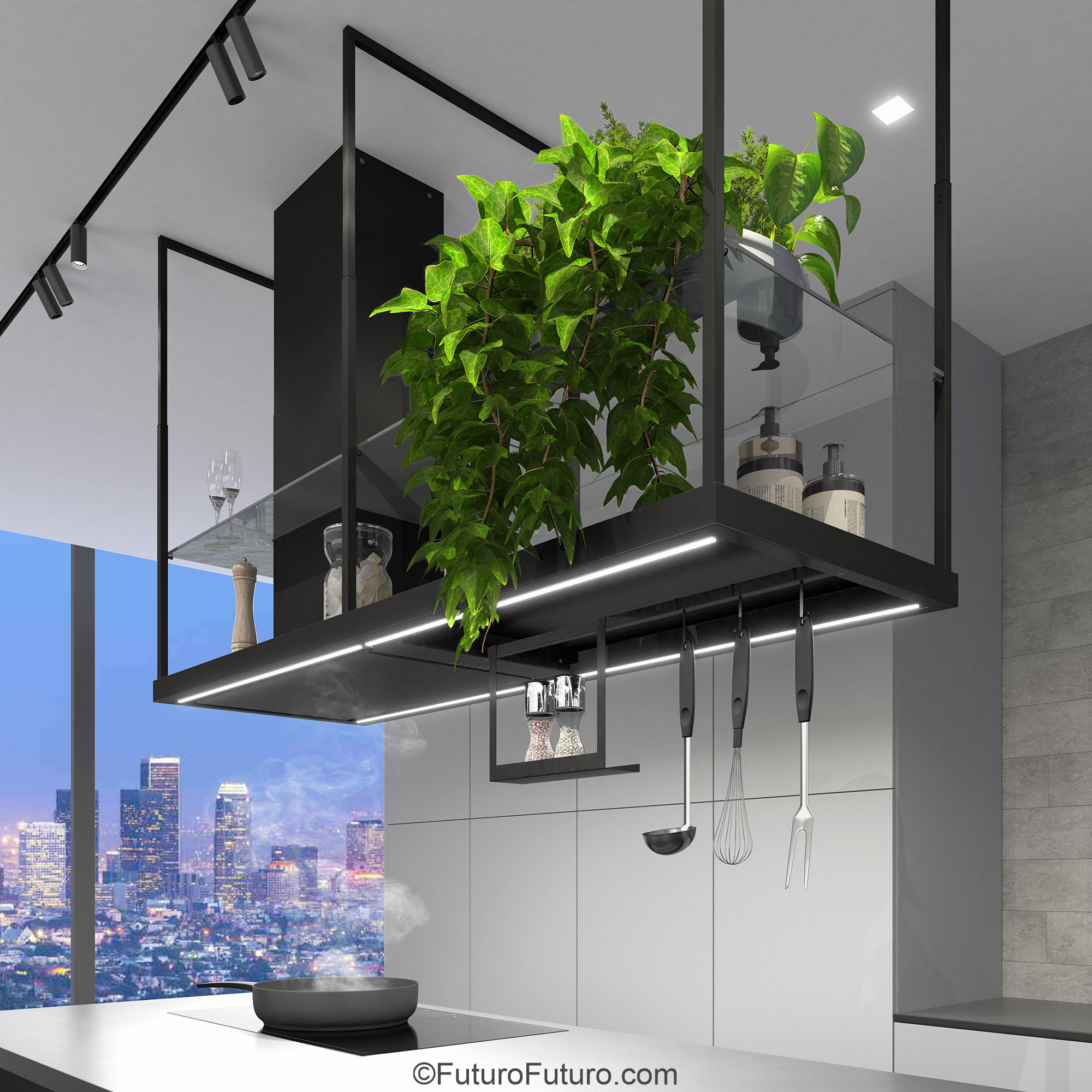 69″ Cage Black Island Range Hood IS69CAGEBLK