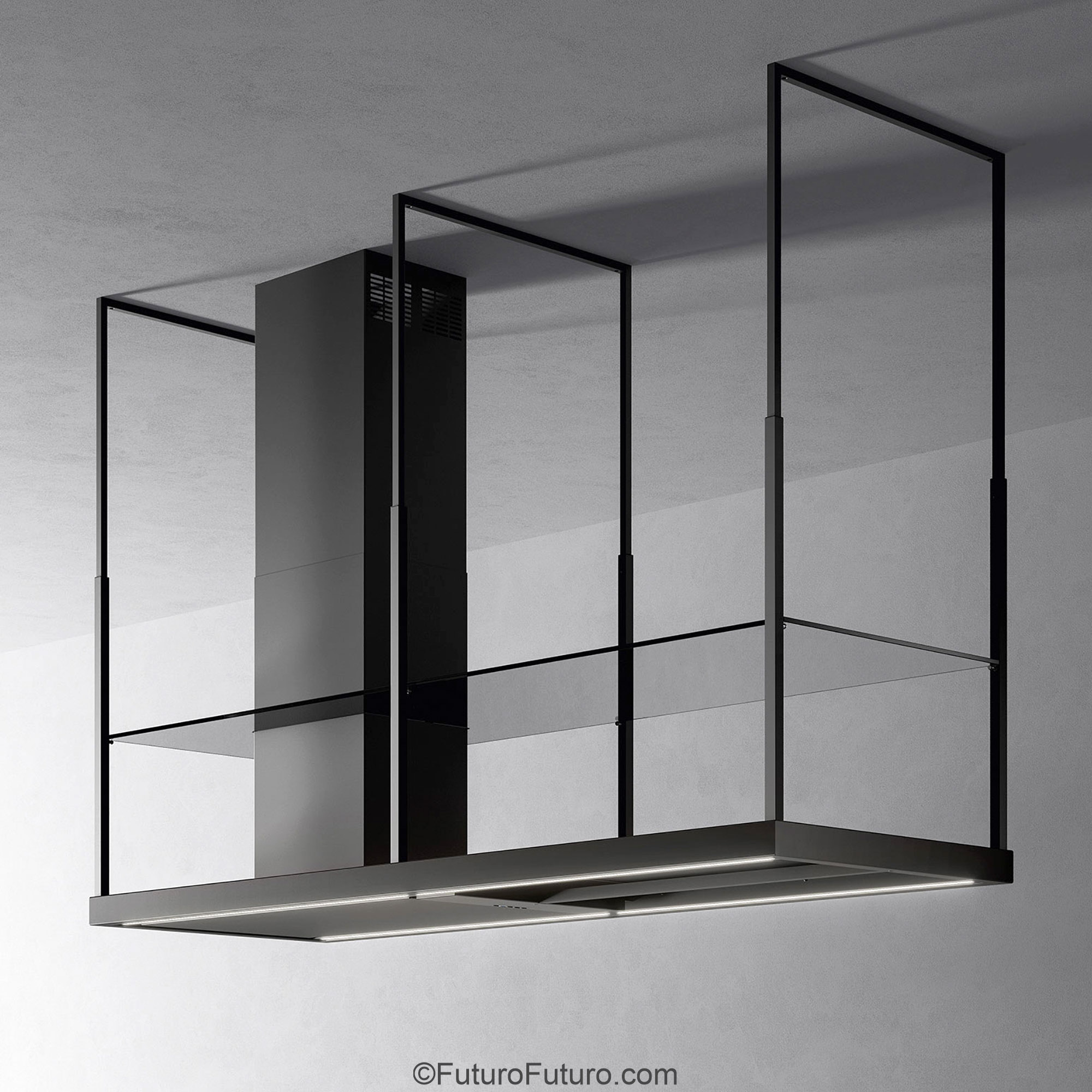69″ Cage Black Island Range Hood IS69CAGEBLK