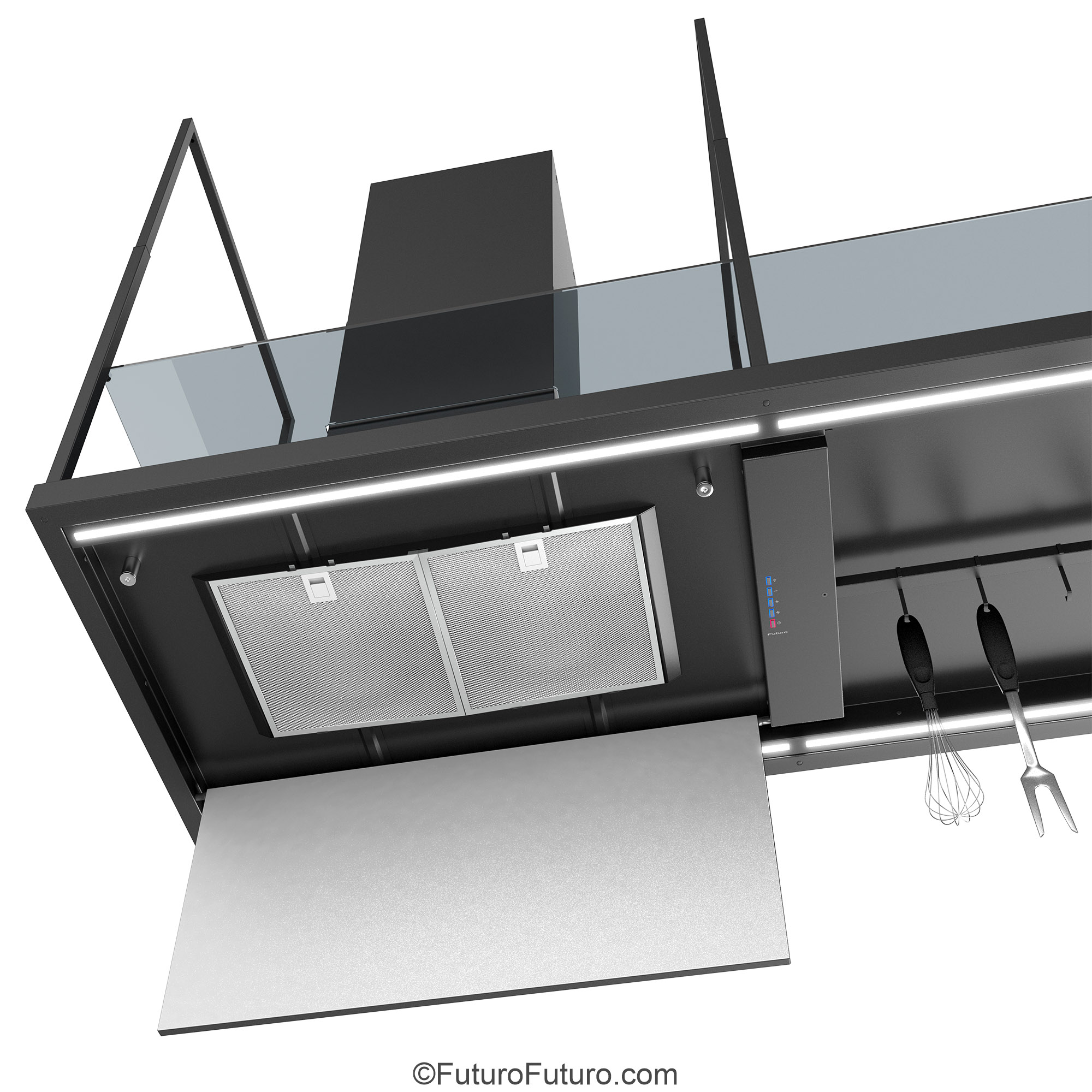 69″ Cage Black Island Range Hood IS69CAGEBLK