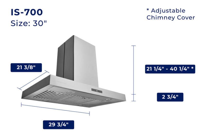 30" Hauslane Island Range Hood IS700SS30