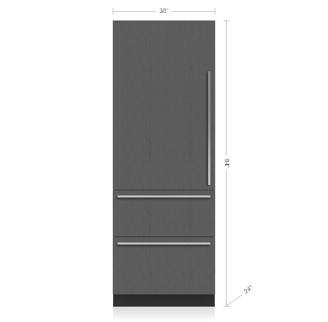30" Designer Over-and-Under Refrigerator with Internal Dispenser - Panel Ready IT30RID