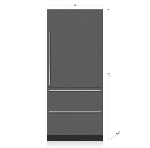 36" Designer Over-and-Under Refrigerator/Freezer with Internal Dispenser and Ice Maker - Panel Ready - Left Hinge IT36CIIDLH