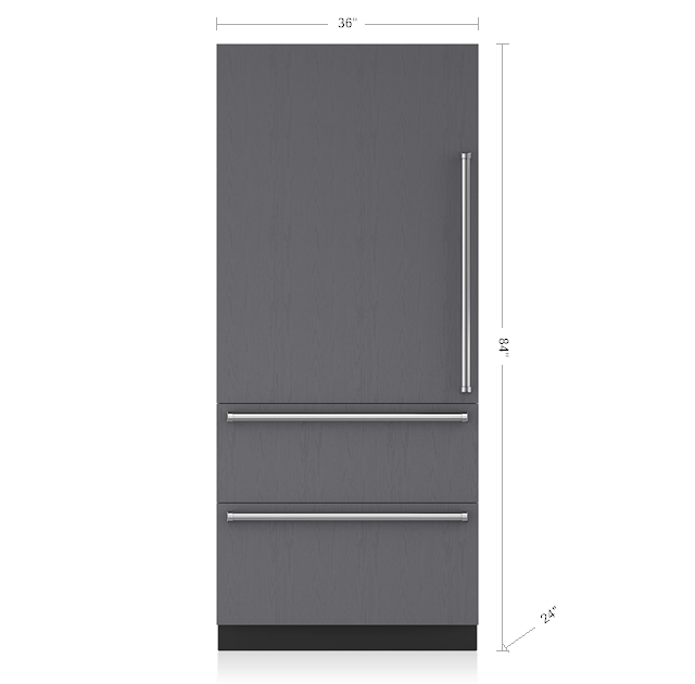 36" Designer Over-and-Under Refrigerator Internal Dispenser - Panel Ready - Left Hinge IT36RIDLH