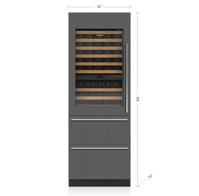 30" Designer Wine Storage with Refrigerator Drawers - Panel Ready IW30R