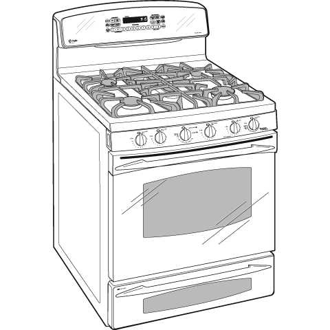 30" Free-Standing Dual-Fuel Double Oven Range J2B918CEKCC, product image 5 of 6