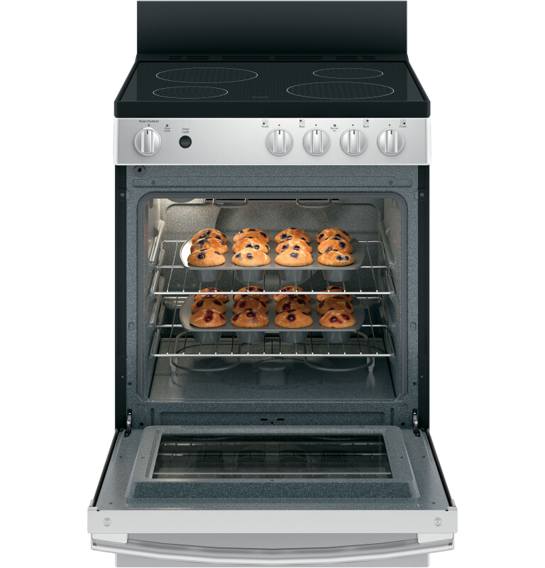 24" Free-Standing/Slide-in Front Control Range with Steam Clean and Large Window view 5