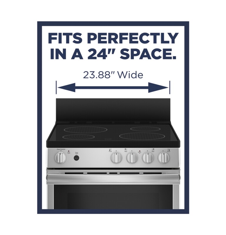 24" Free-Standing/Slide-in Front Control Range with Steam Clean and Large Window view 11