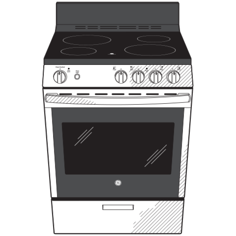24" Free-Standing/Slide-in Front Control Range with Steam Clean and Large Window view 12