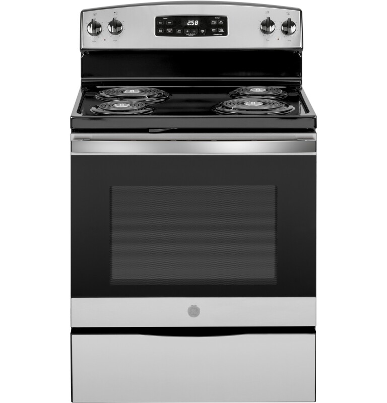GE 30" Free-Standing Self-Clean Electric Range Stainless Steel JB258RMSS Picture 1
