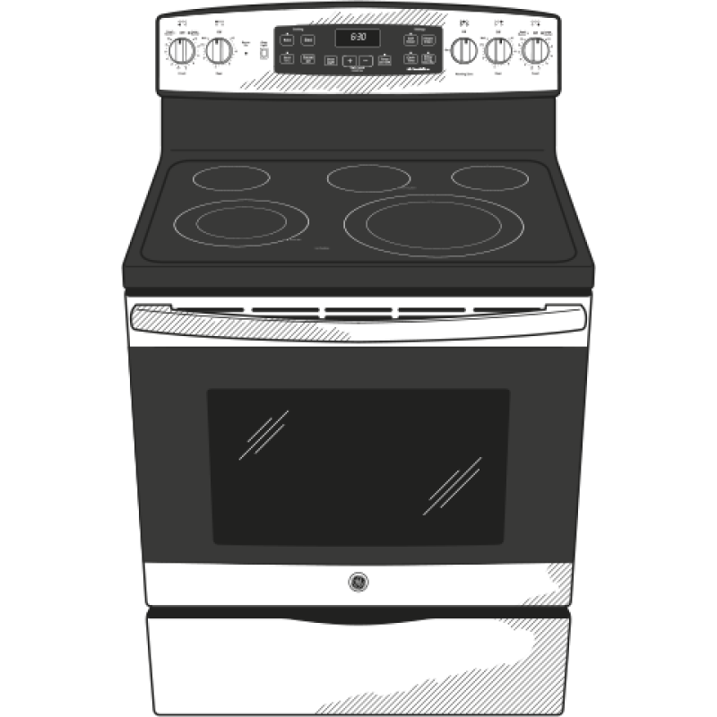 30" Free-Standing Electric Convection Fingerprint Resistant Range JB655YKFS