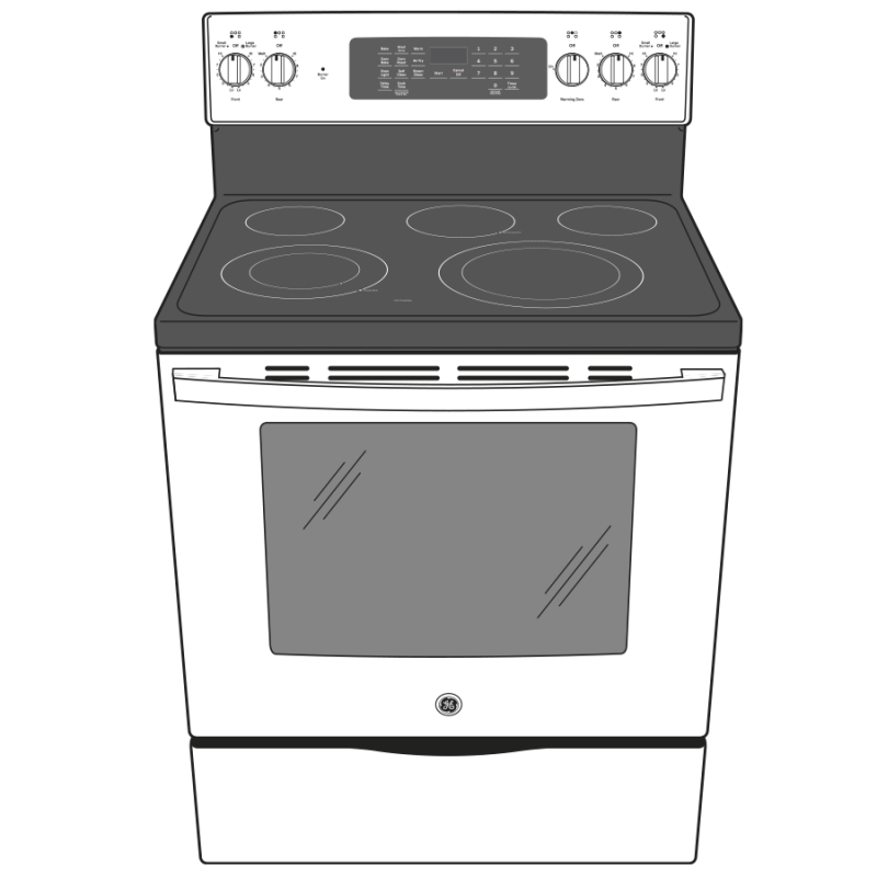 30" Free-Standing Electric Convection Range with No Preheat Air Fry JB735DPBB