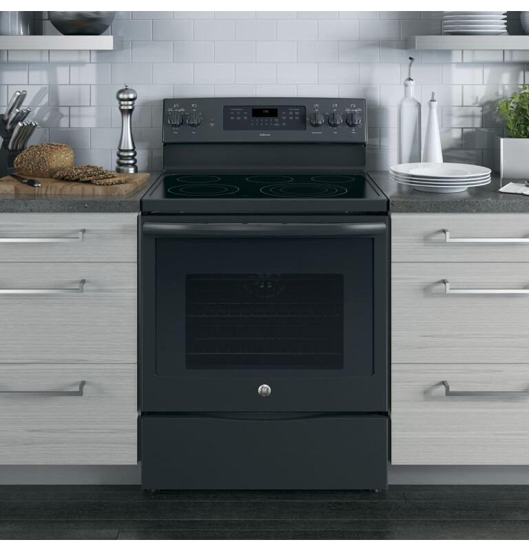 Adora series by GE 30" Free-Standing Electric Convection Range JB755DJBB, product image 2 of 11