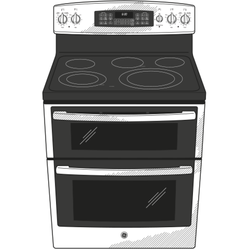 30" Free-Standing Electric Double Oven Range JB850EFES