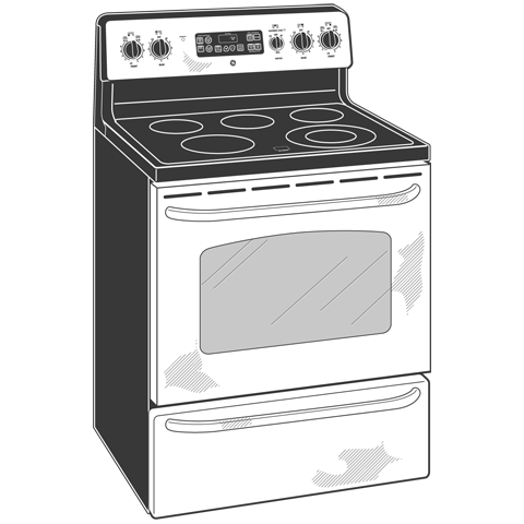 30" Free-Standing Electric Range JB900BKBB, product image 3 of 4