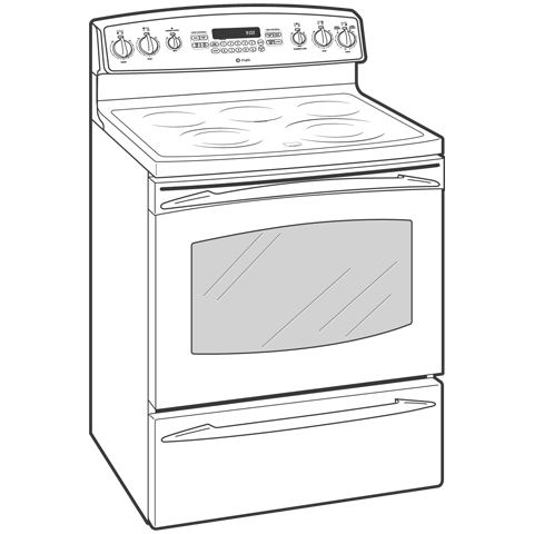 30" Free-Standing Electric Range JB900TKWW, product image 2 of 3