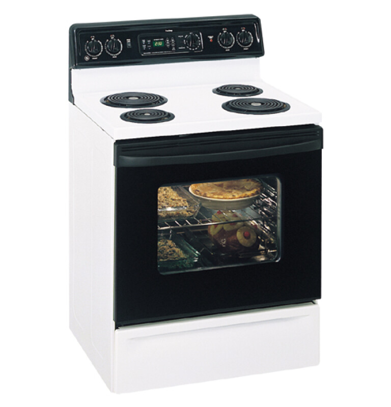GE Spectra 30" Free-Standing QuickClean™ Electric Range White JBP35BBWH Picture 1
