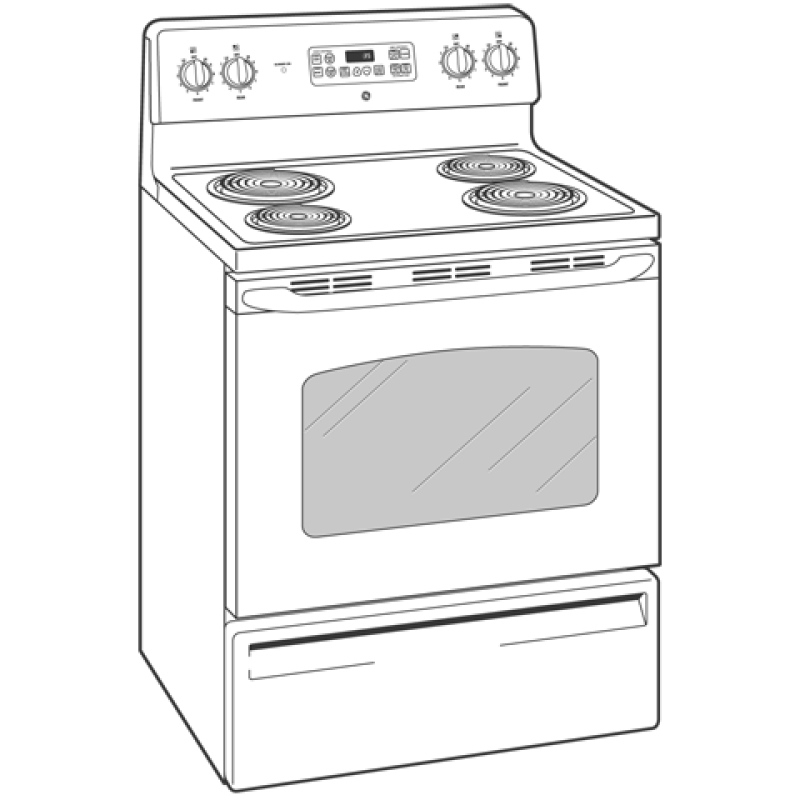30" Free-Standing Electric Range JBP35WKWW, product image 3 of 4
