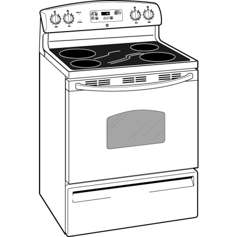 5.0 Cu. Ft. Free-Standing Electric Range JBP61DMWW, product image 2 of 3