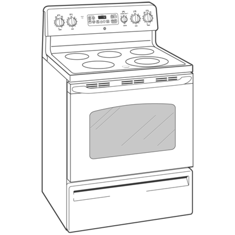 30" Free-Standing Electric Range JBP72BKBB, product image 2 of 3