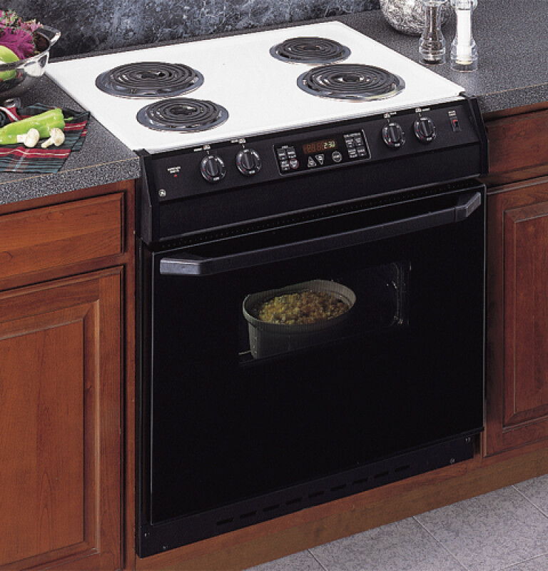 30" Drop-In Electric Range with Self-Cleaning Oven and Black Glass Oven Door JDP36BWWH