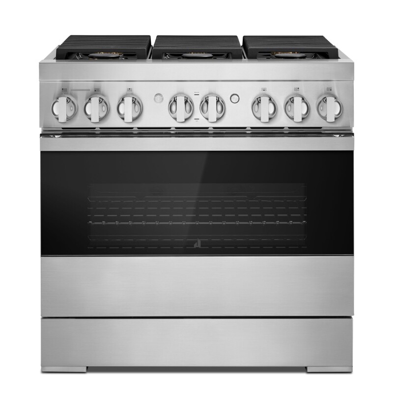 JennAir NOIR™ 36" Dual-Fuel Professional Range Floating Glass Black JDRP436HM Picture 1