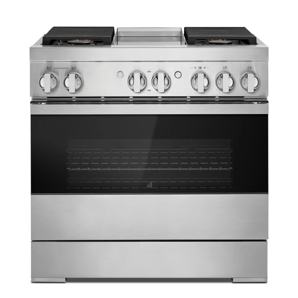 RISE™ 36" Dual-Fuel Professional Range with Chrome-Infused Griddle JDRP536HL