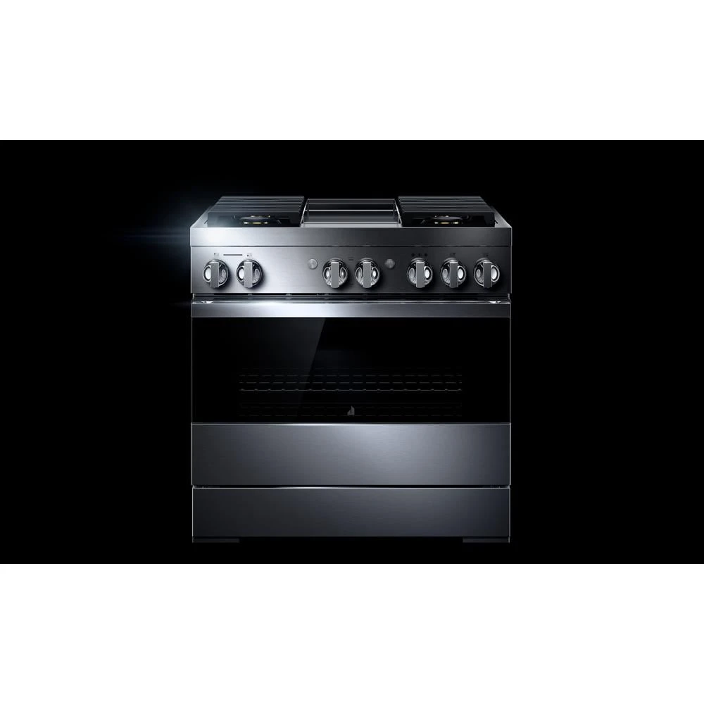 NOIR™ 36" Dual-Fuel Professional Range with Chrome-Infused Griddle JDRP536HM