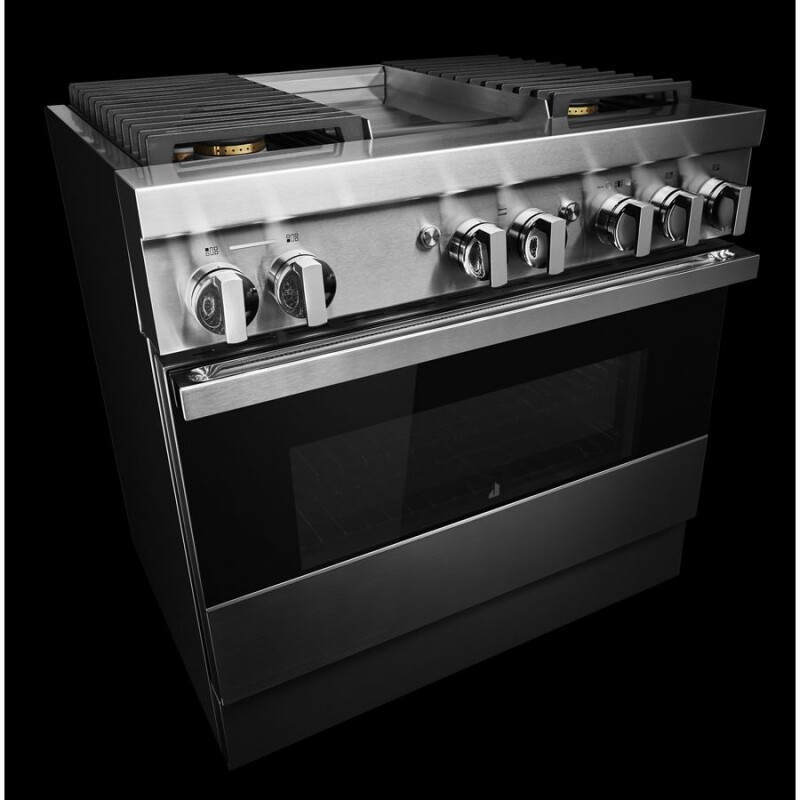 NOIR 36" Dual-Fuel Professional Range with Chrome-Infused Griddle JDRP536HM