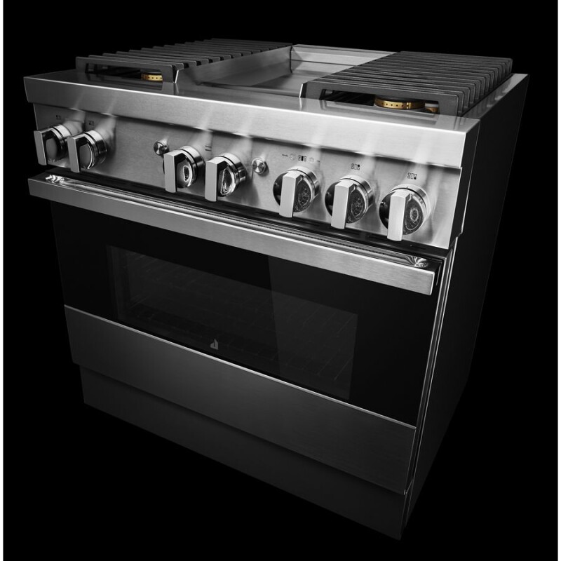 NOIR 36" Dual-Fuel Professional Range with Chrome-Infused Griddle JDRP536HM