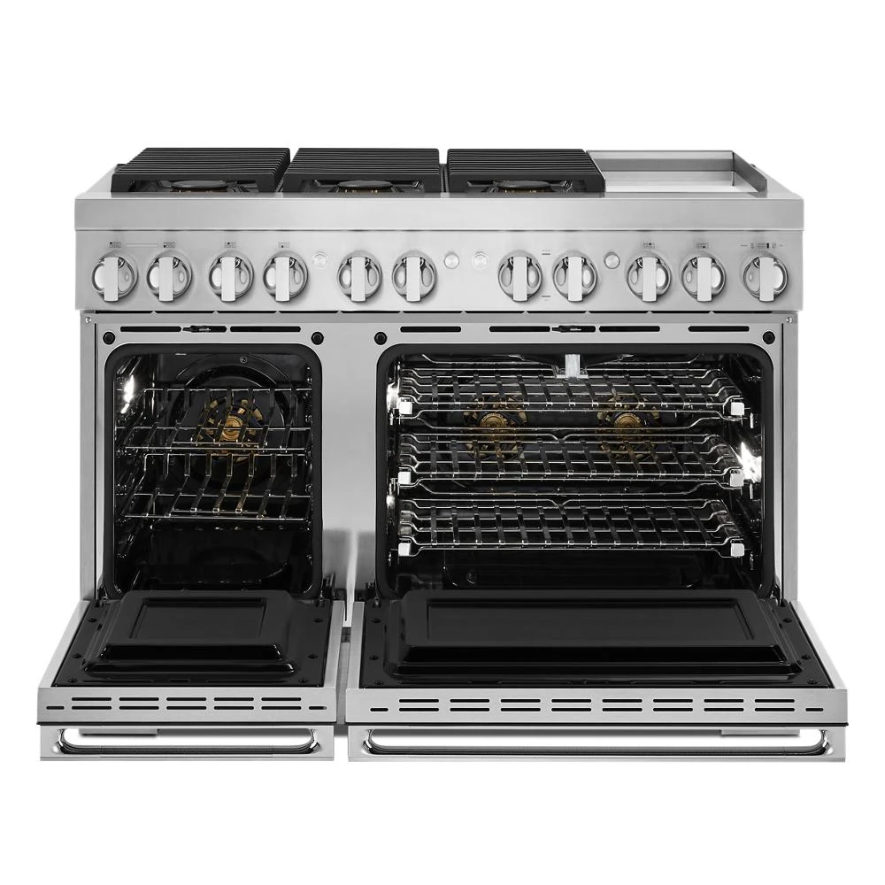 NOIR™ 48" Dual-Fuel Professional Range with Chrome-Infused Griddle JDRP548HM