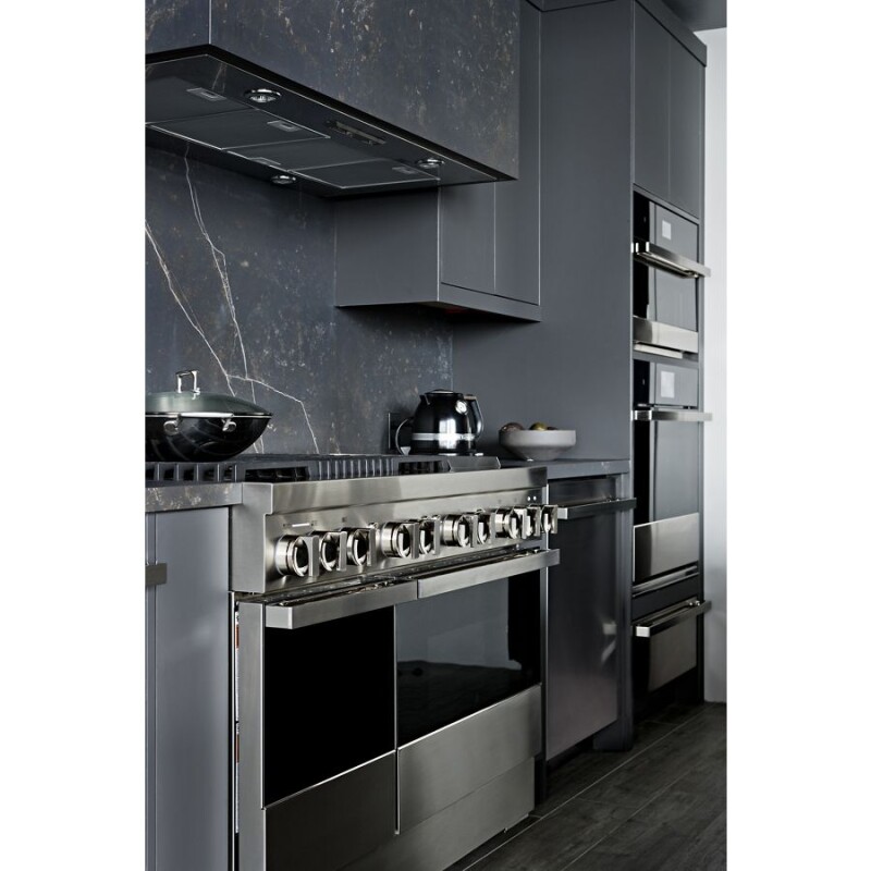 NOIR 48" Dual-Fuel Professional-Style Range with Chrome-Infused Griddle and Grill JDRP748HM