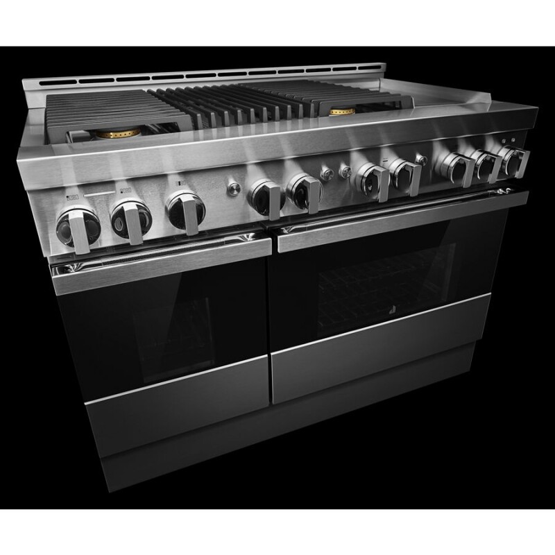 NOIR 48" Dual-Fuel Professional-Style Range with Chrome-Infused Griddle and Grill JDRP748HM